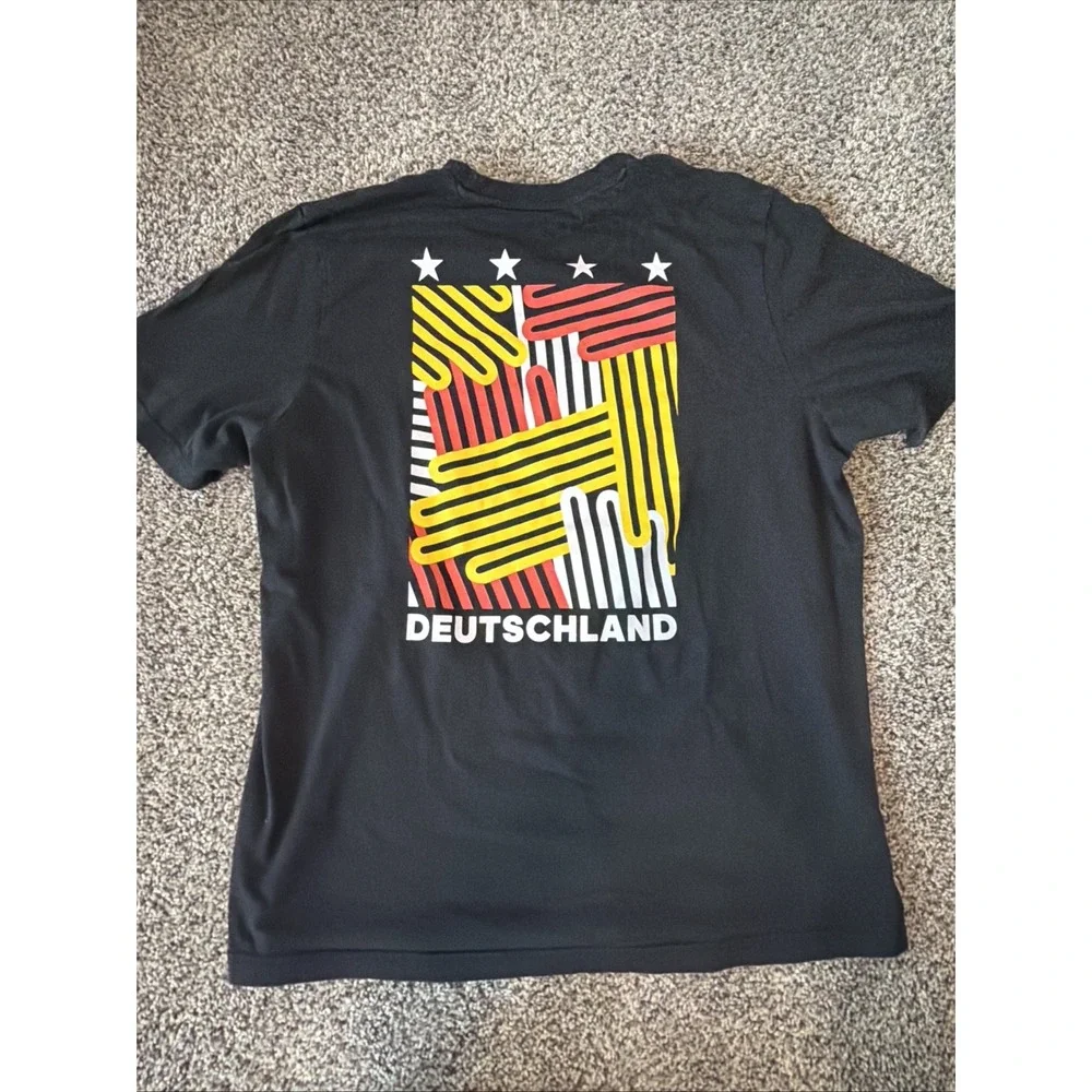 XL ADIDAS Black Men's DEUTSCHER BUND Germany Soccer 2 Sided Graphic Shirt